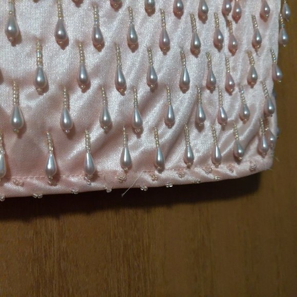 Vintage Crocodile Pink Beaded (dangling teardrop beads) Tank Top Blouse - Picture 3 of 7